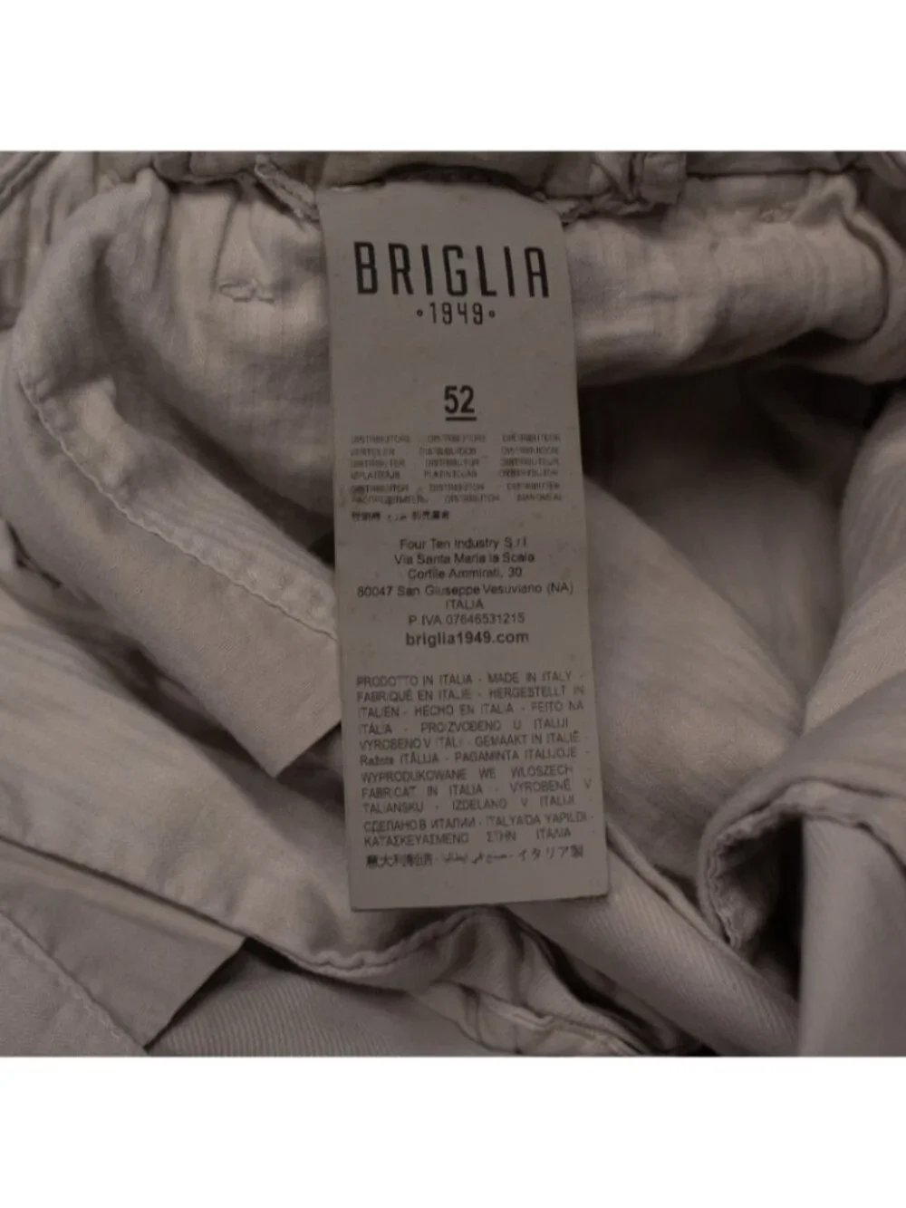 Briglia 1949 Stretch Chinos Mens Pants Stretch Cotton Slim Fit Italy Tan 32x29